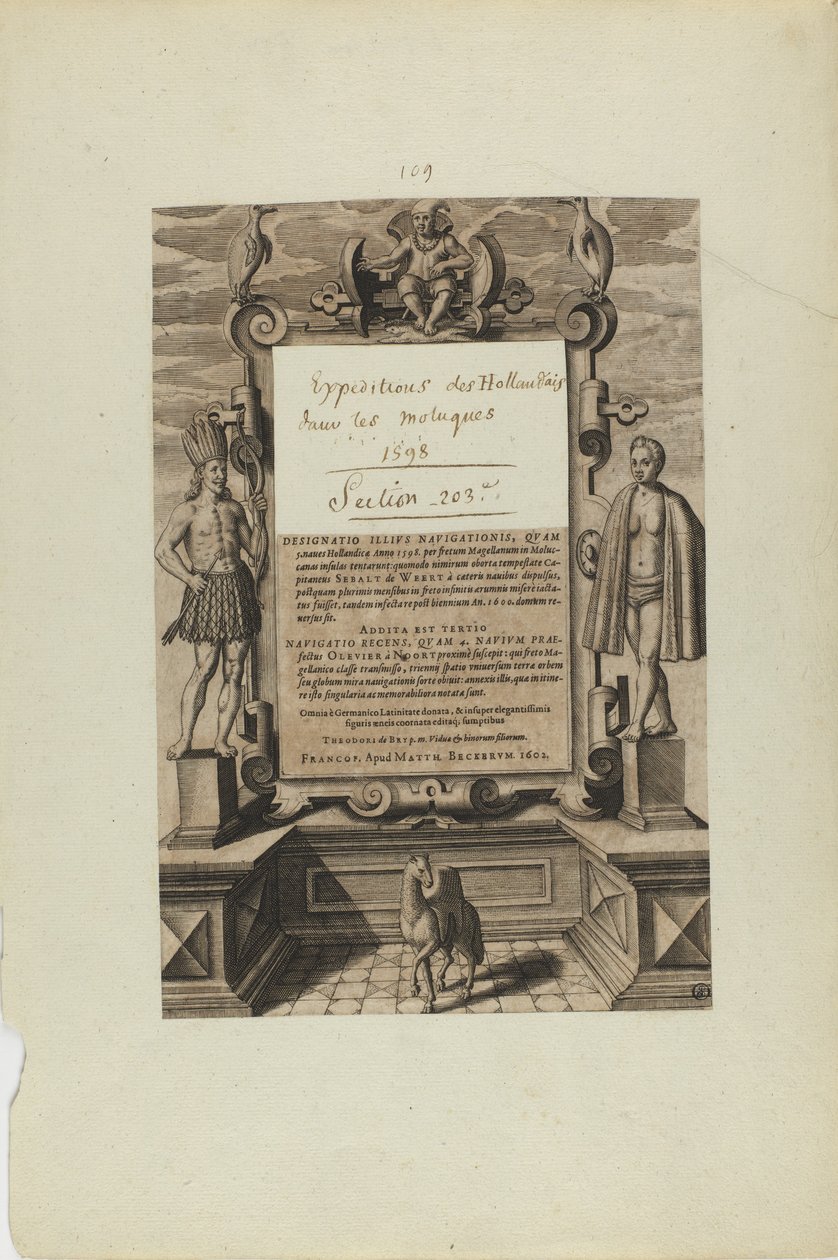 (Title Page) (from book, Americae) by Theodor de Bry