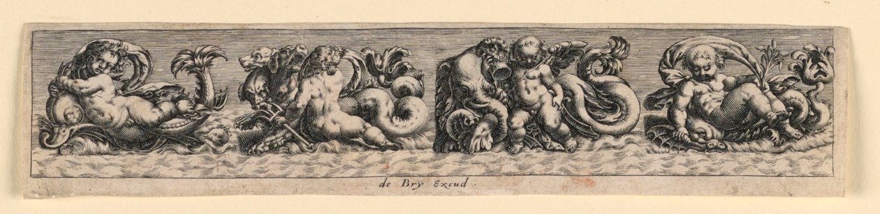 Decorative Panel: Sea Monsters by Theodor de Bry