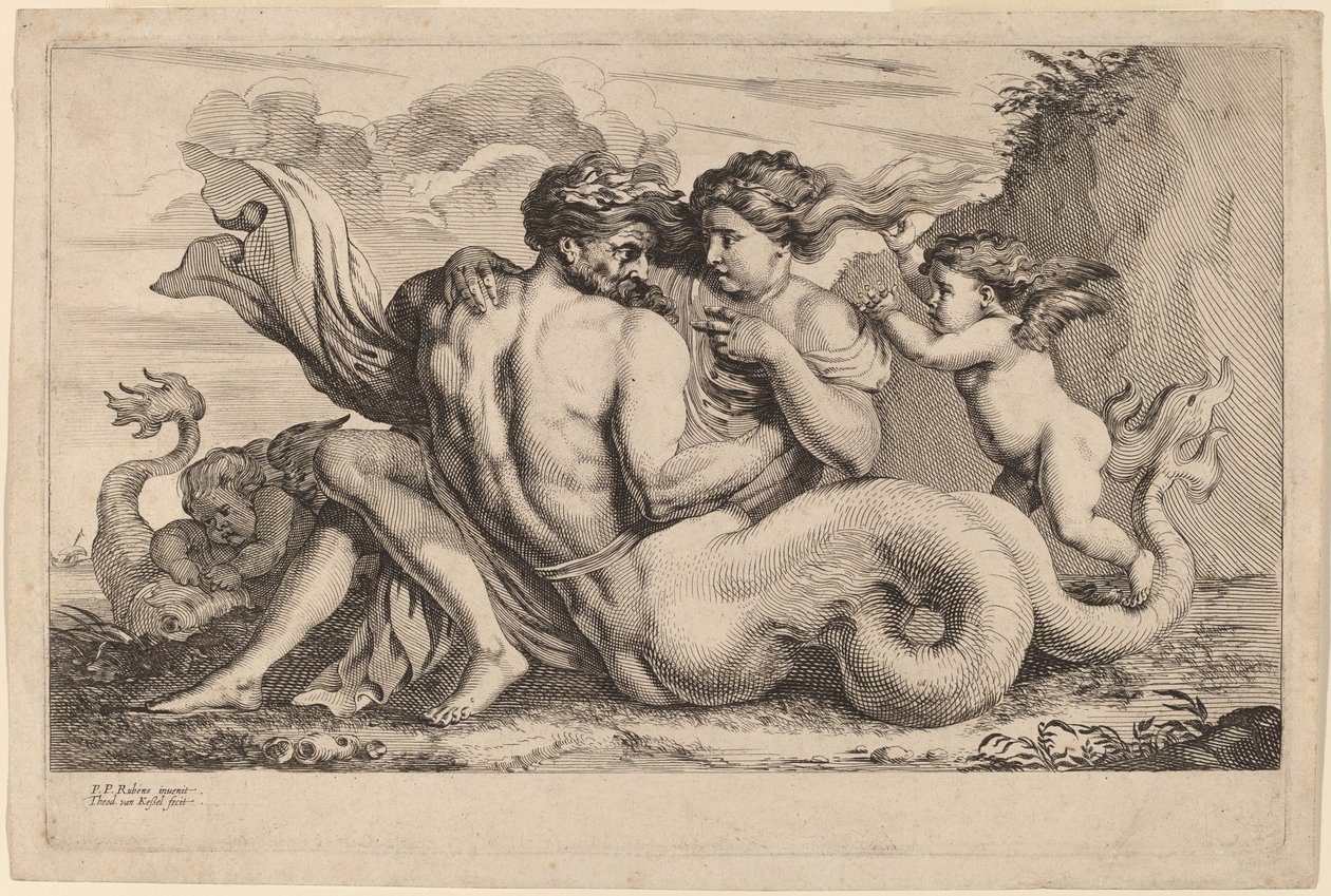 Siren and Triton by Theodor van Kessel after Sir Peter Paul Rubens