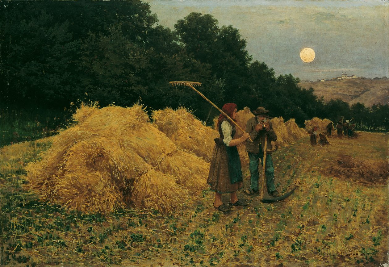 Moonrise After the Harvest I by Theodor von Hormann