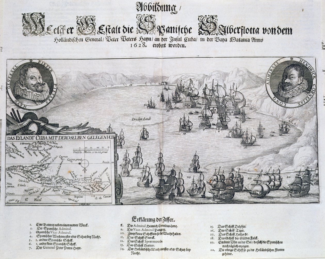 Capture of the Spanish fleet by the Dutch under Admiral Piet Heyn off Matanzas, Cuba, 1628, from 