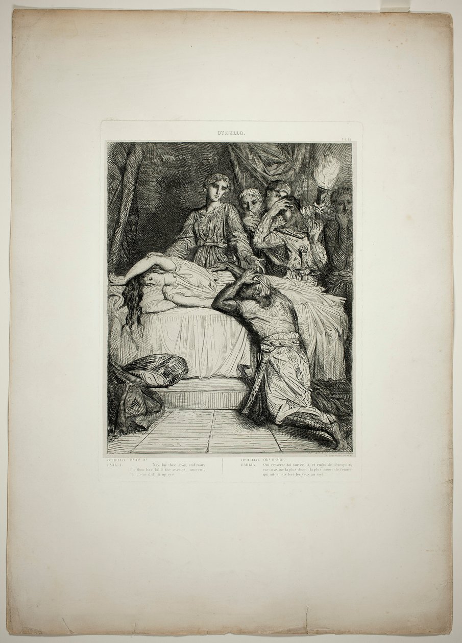 Oh! Oh! Oh!, plate fourteen from Othello by Théodore Chassériau