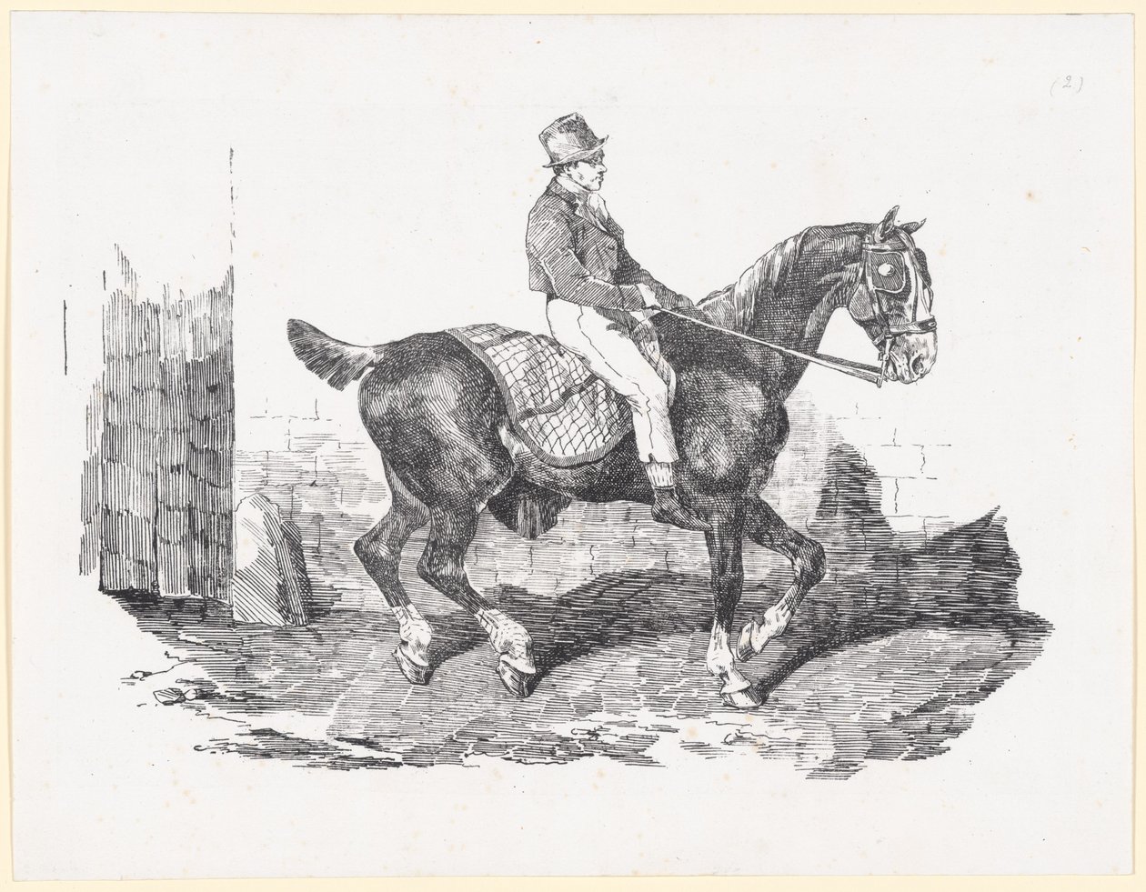 Carriage Horse Ridden by a Groom, also called English Horse with a Checkered Blanket by Theodore Gericault