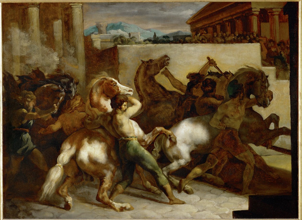 Horseracing in Rome by Theodore Gericault