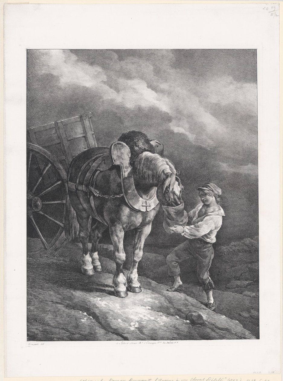 A Boy Giving Oats to a Hitched Horse by Theodore Gericault