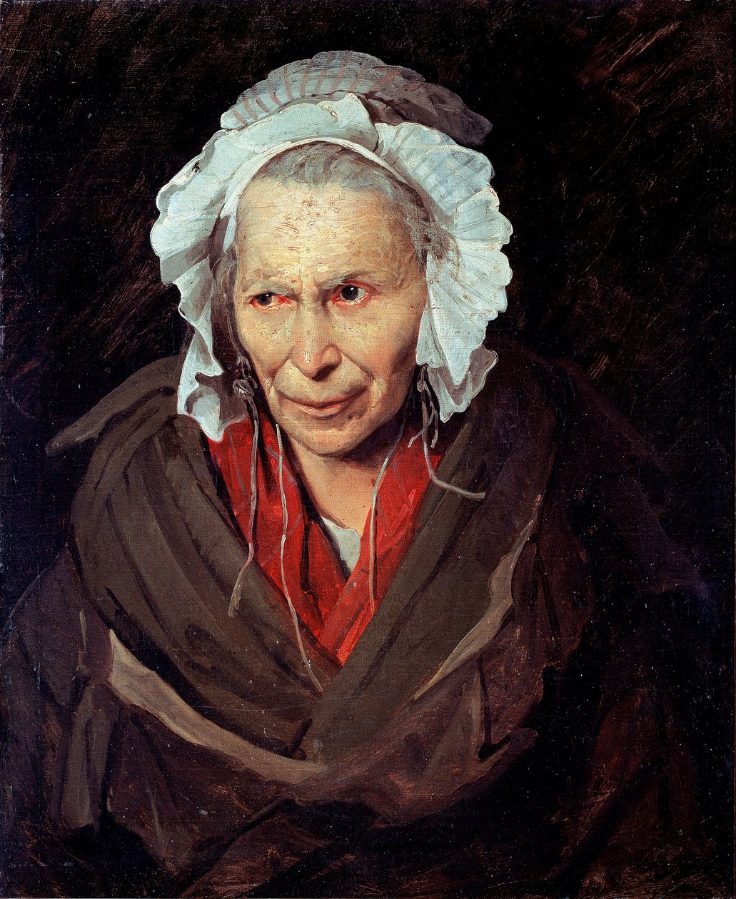 La Hyene de la Salpetriere or Monomaniac of Envy Portrait of an Old Woman Suffering from Mental Illness by Theodore Gericault