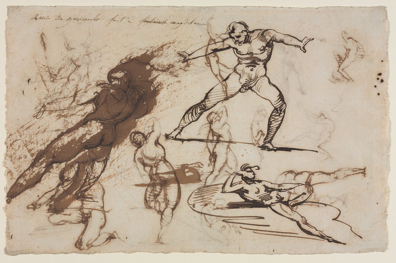 Sheet of Sketches (recto) Sheet of Sketches (verso) by Theodore Gericault