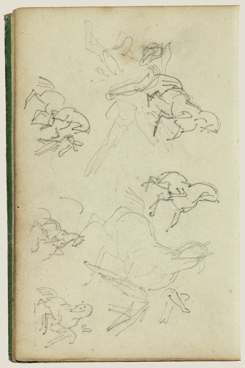 Six Studies for Man Beside a Rearing Horse by Theodore Gericault