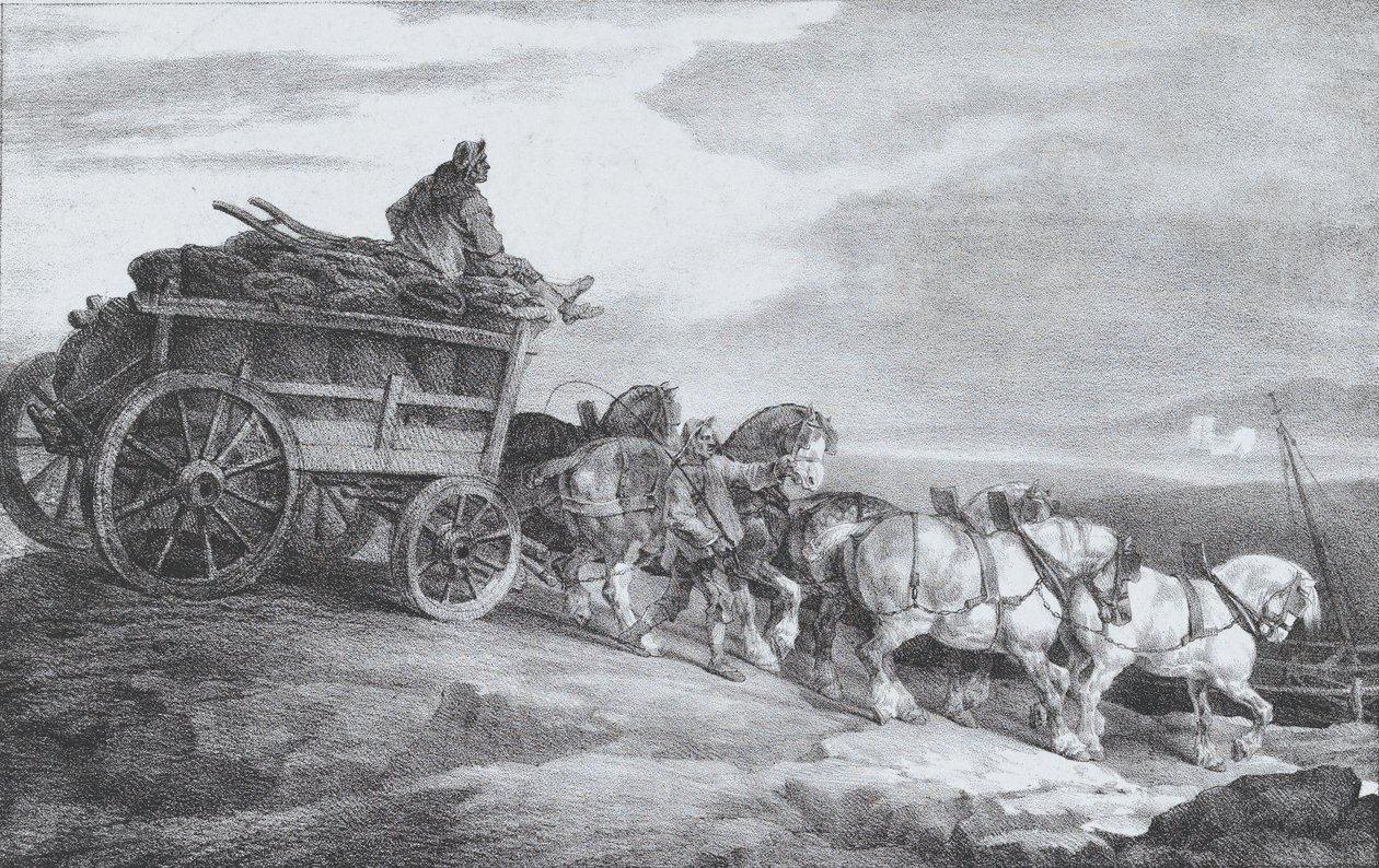 The Coal Wagon, 1821 by Theodore Gericault