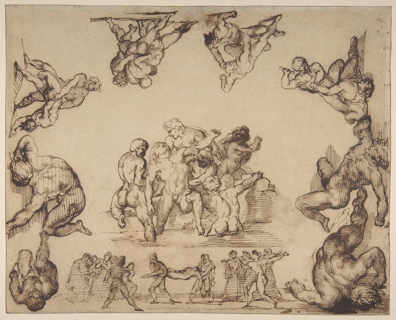 The Rescue of a Drowned Man (recto); Study of a Horse (verso) by Theodore Gericault