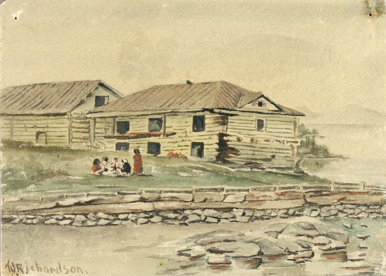 Buildings Going to Ruin, Alaska, 1884 by Theodore J. Richardson