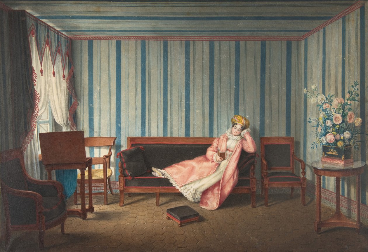 Woman in Pink Reclining on a Canape, 1819 by Theodore Lebrun