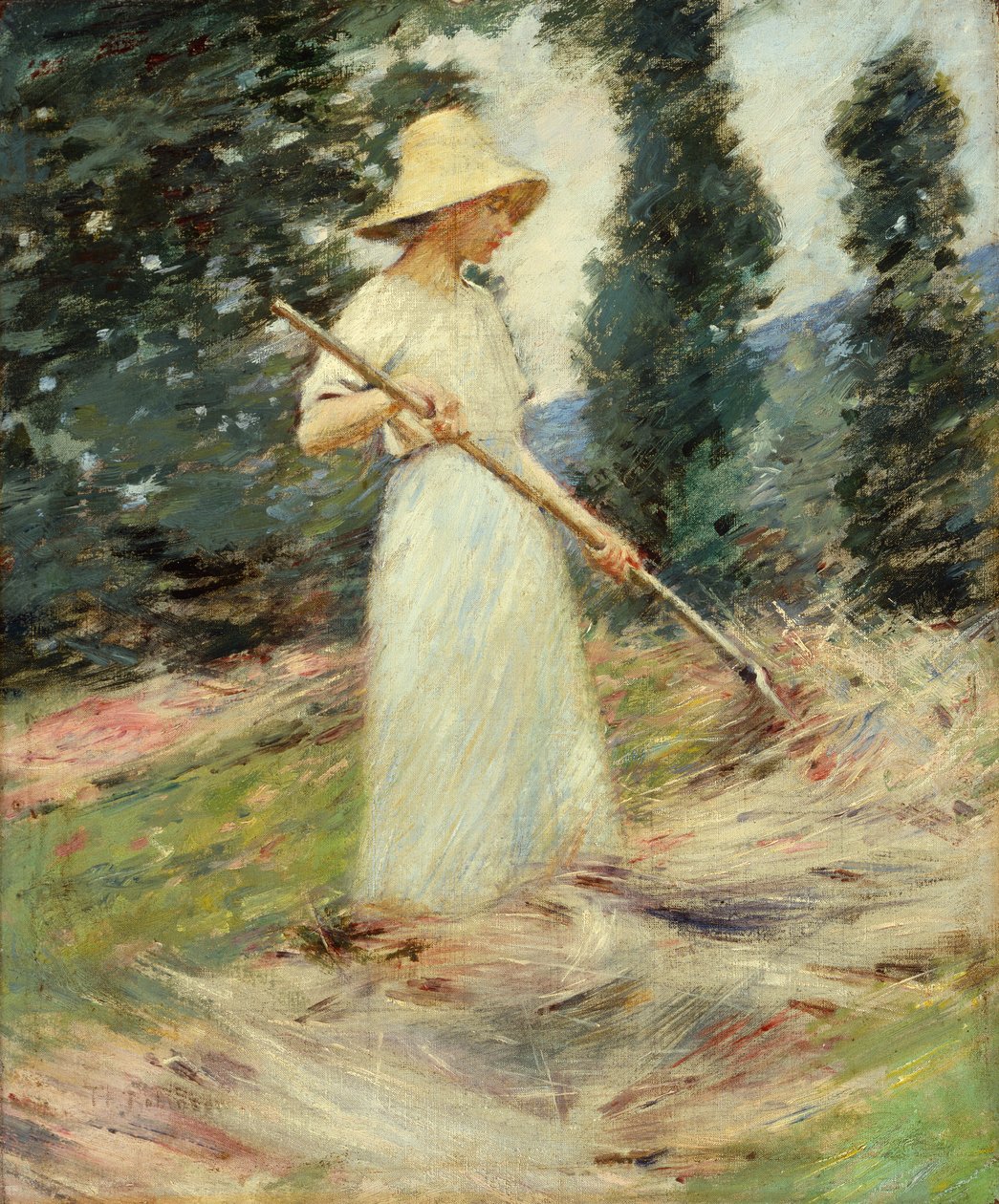 Girl Raking Hay, c.1890 by Theodore Robinson