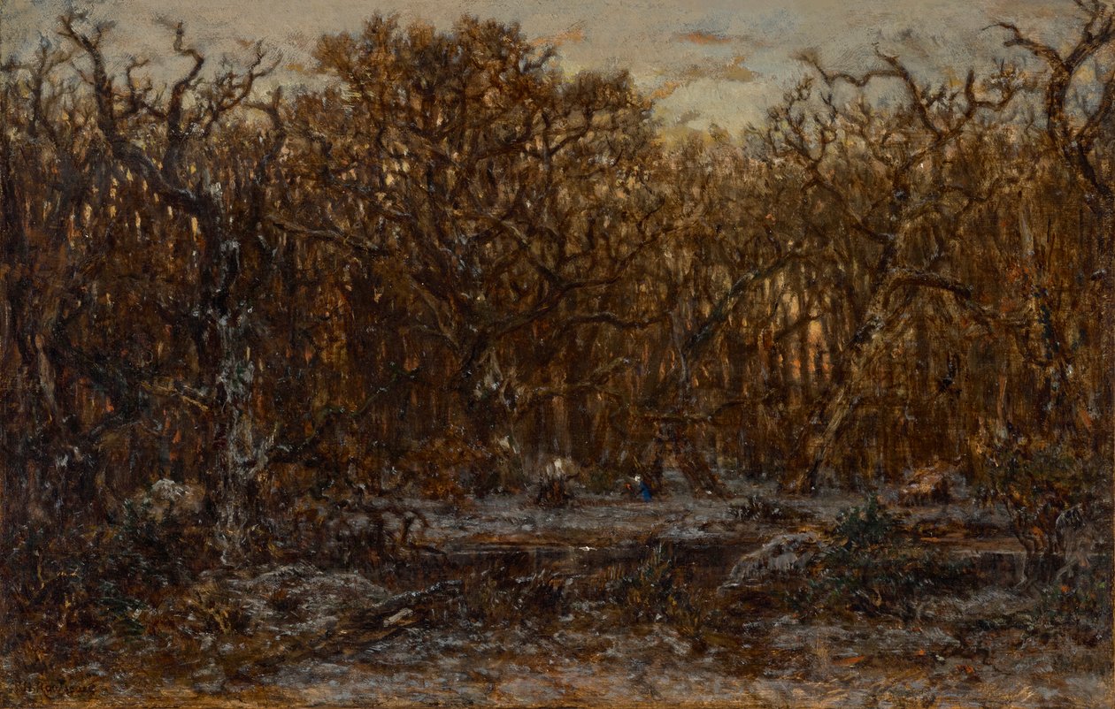 Forest at Sunset in Winter by Theodore Rousseau