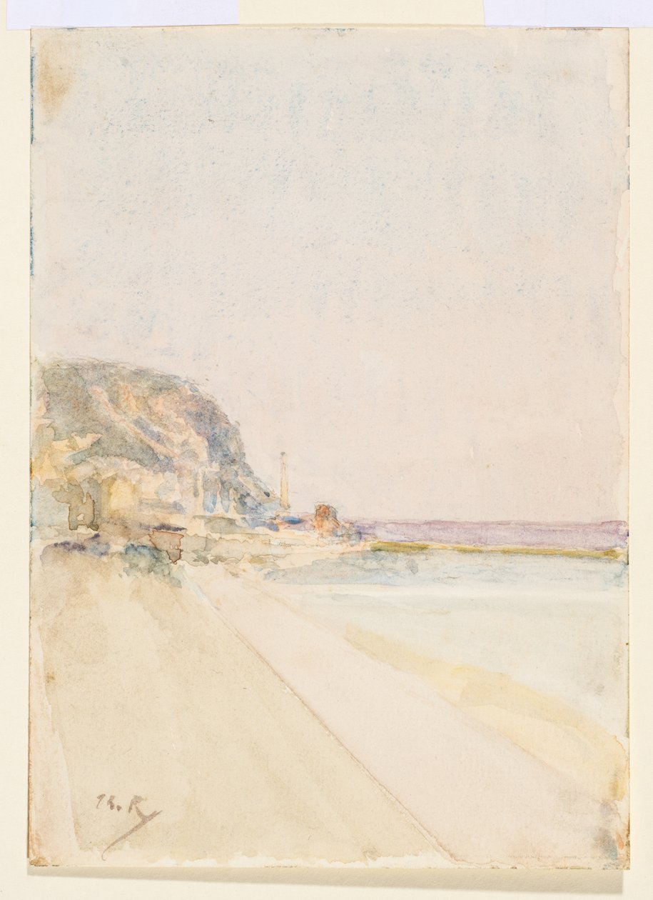 View of East Cliff, Hastings by Theodore Roussel