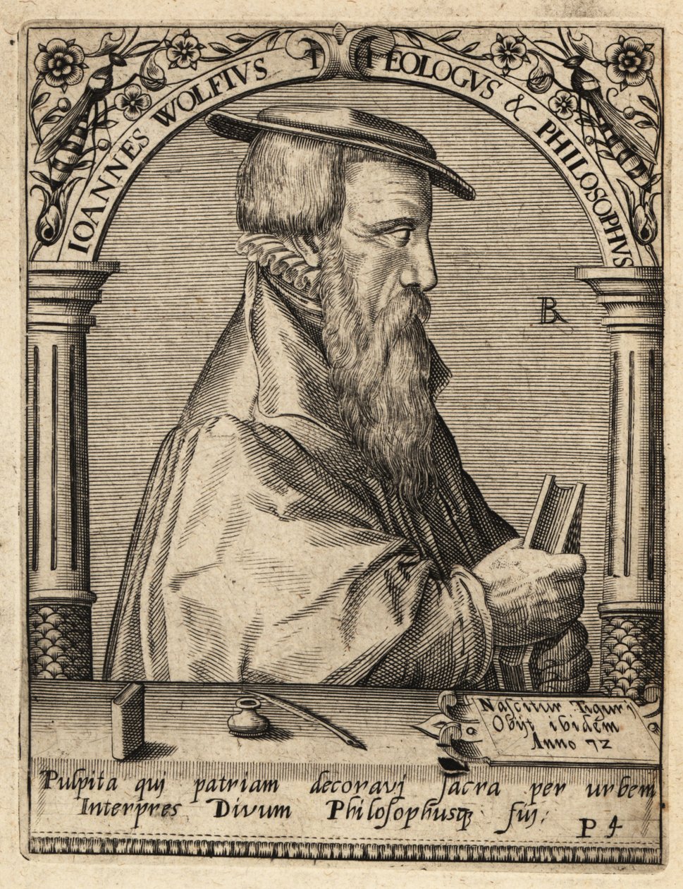 Johannes Wolf, c.1521-1572, Swiss Reformed Theologian by Theodore de Bry