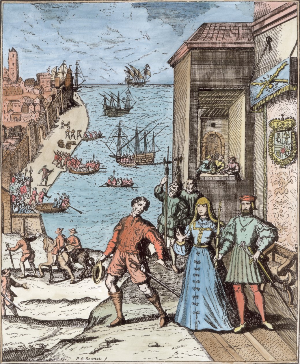 Parting of Columbus with Ferdinand and Isabella, from 