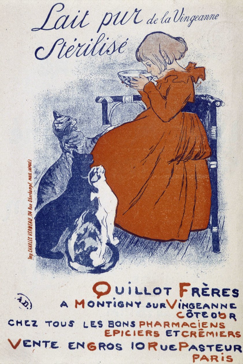 Advertising poster for the pure milk of the Vingeonne - by Steinlen by Théophile Alexandre Steinlen