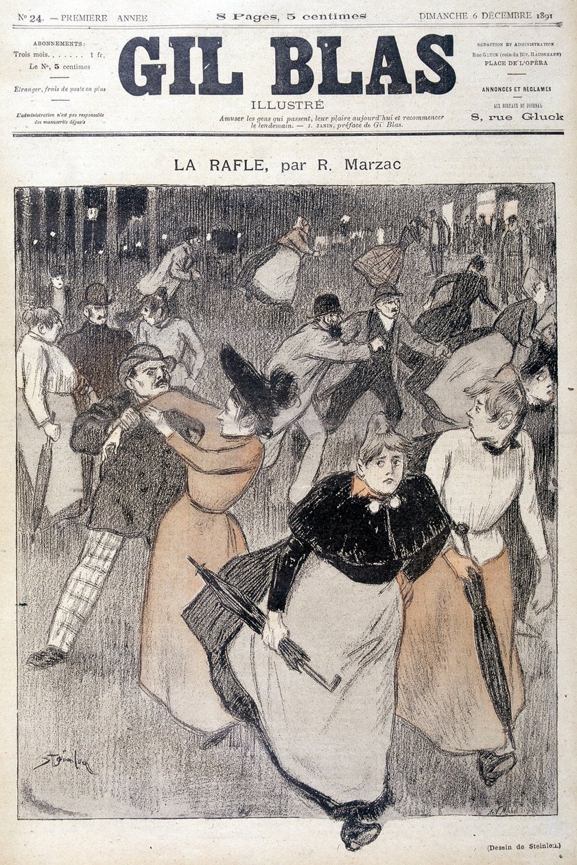 Drawing by Steinlen in Gil Blas, 6/12/1891 by Théophile Alexandre Steinlen