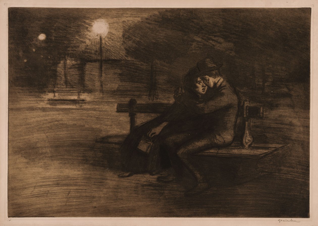 Lovers on a Bench by Théophile Alexandre Steinlen