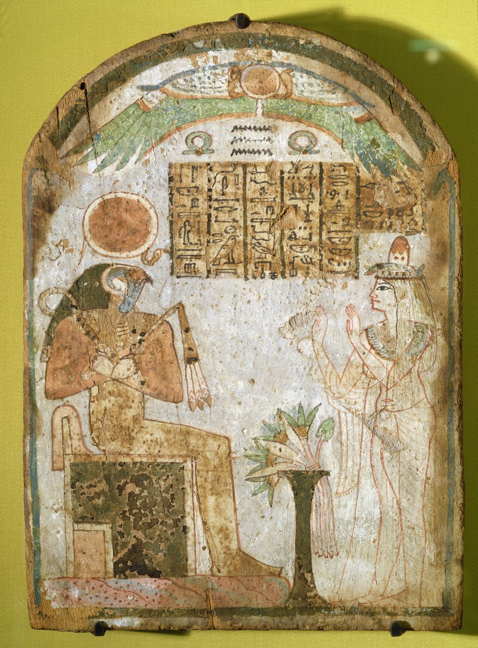 Stela Depicting Tachenes Praying Before the God Re-Horakhty, 900 BC by Third Intermediate Period Egyptian