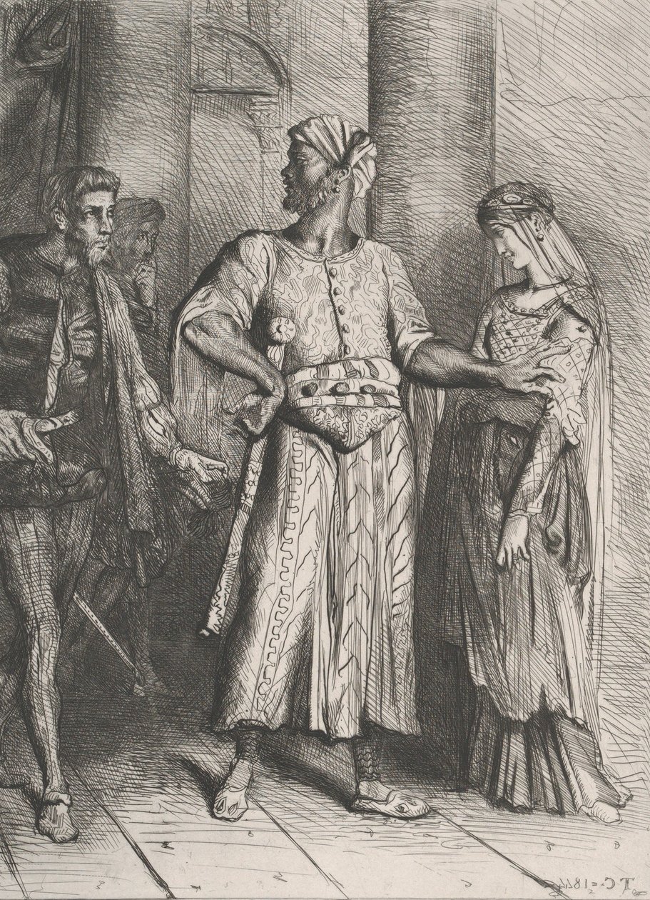 Honest Iago, my Desdemona must I leave to thee: plate 4 from Othello, etched 1844, reprinted 1900 by Théodore Chassériau