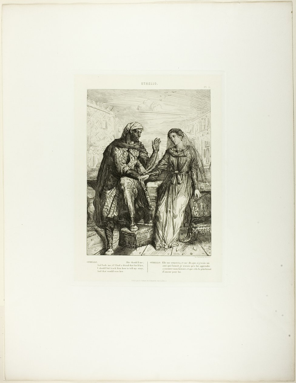 She Thanked Me, plate 2 (act 1, scene 3), from Othello by Théodore Chassériau