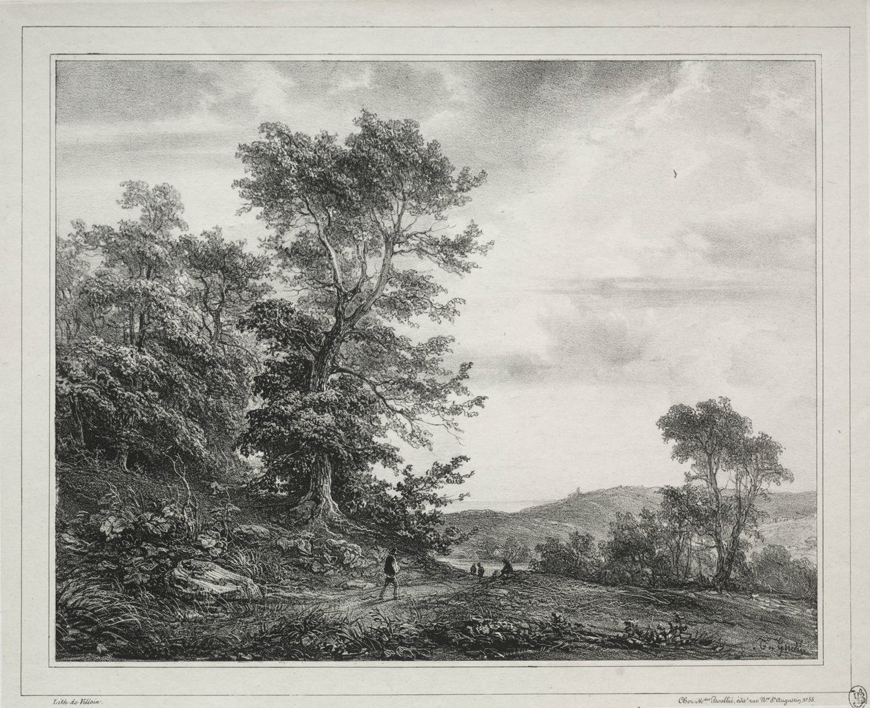 Landscape with Figures by Jean Antoine Theodore Gudin