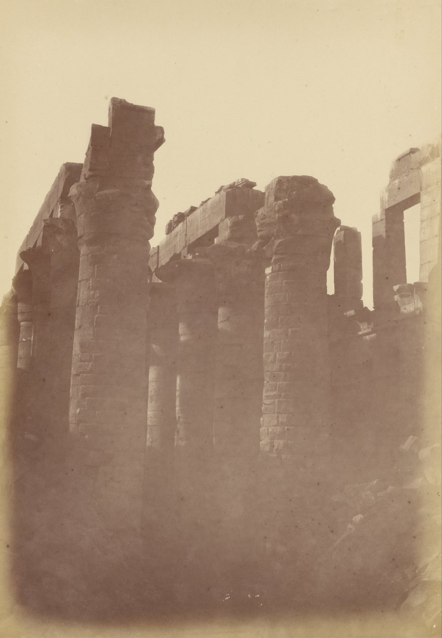 Close View of the Pillars of the Hypostyle Room, Karnak by Théodule Devéria
