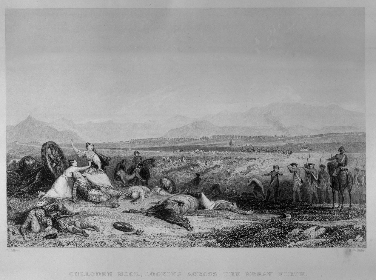 Culloden Moor, looking across the Moray Firth, 1746 by Thomas Allom