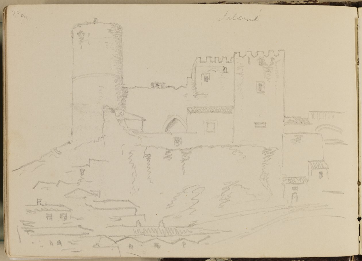 Castle of Salemi, 1842 by Thomas Cole