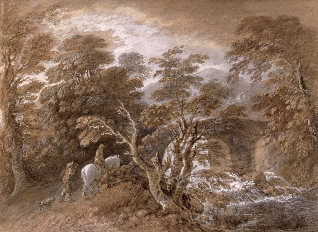 A Woodland Pool with Rocks and Plants by Thomas Gainsborough