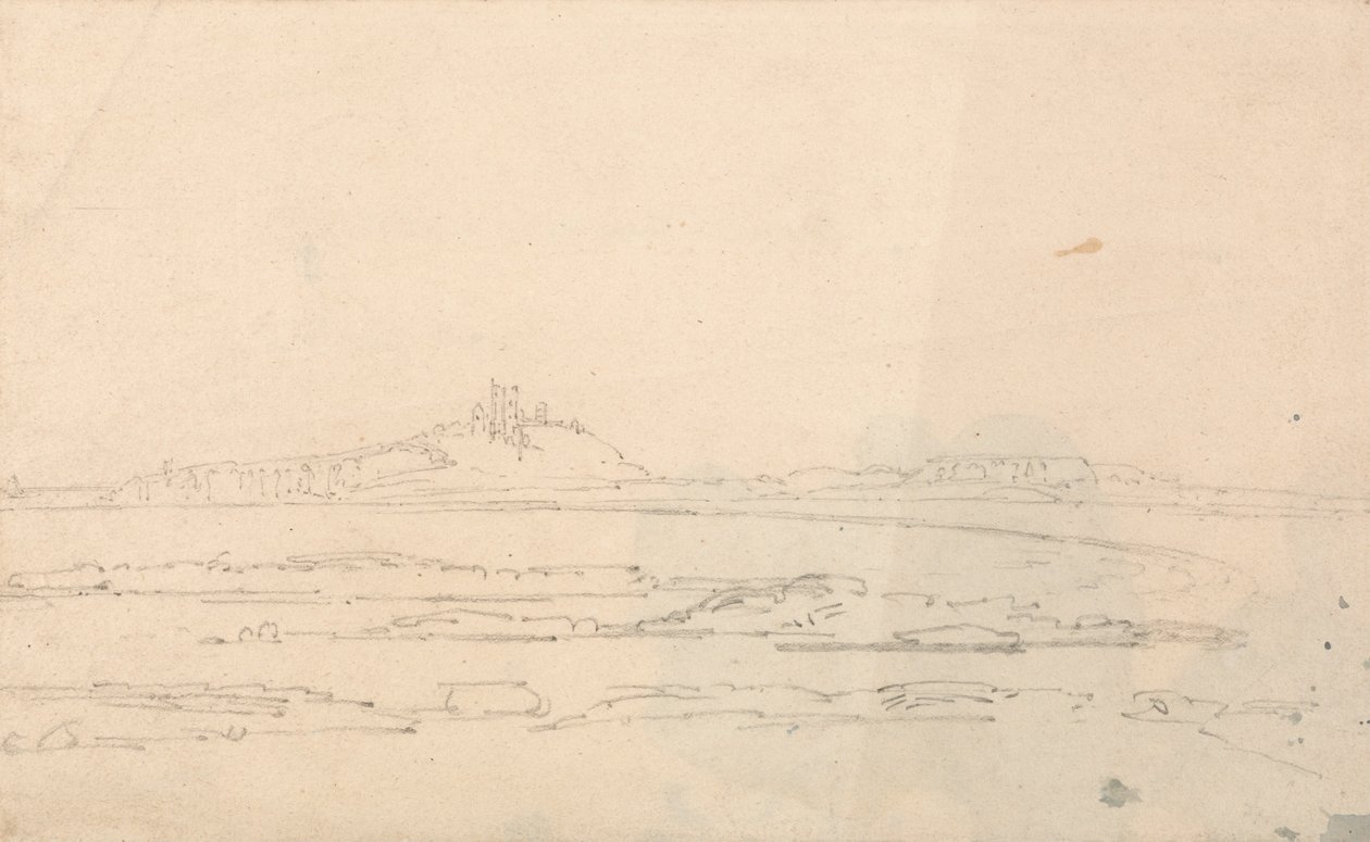 Dunstanburgh Castle from a Distance by Thomas Girtin