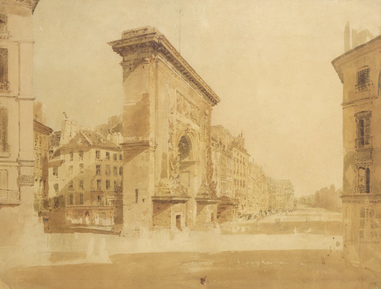 Porte St Denis, Paris by Thomas Girtin