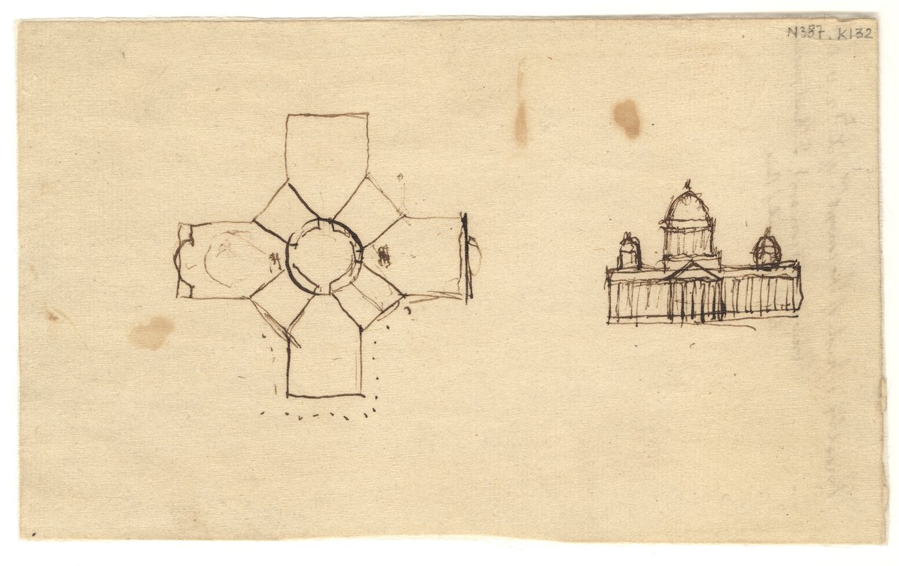 Washington: Capitol, Study Plan and Elevation, 1792 by Thomas Jefferson