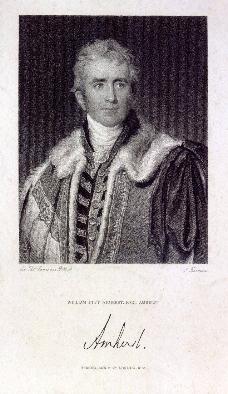 William Pitt Amherst, Earl Amherst of Arracan (1773-1857), engraved by Samuel Freeman (1773-1857), 1829 by Thomas Lawrence