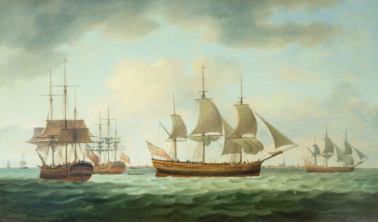 Merchant Vessels off the Coast, 1783 by Thomas Luny