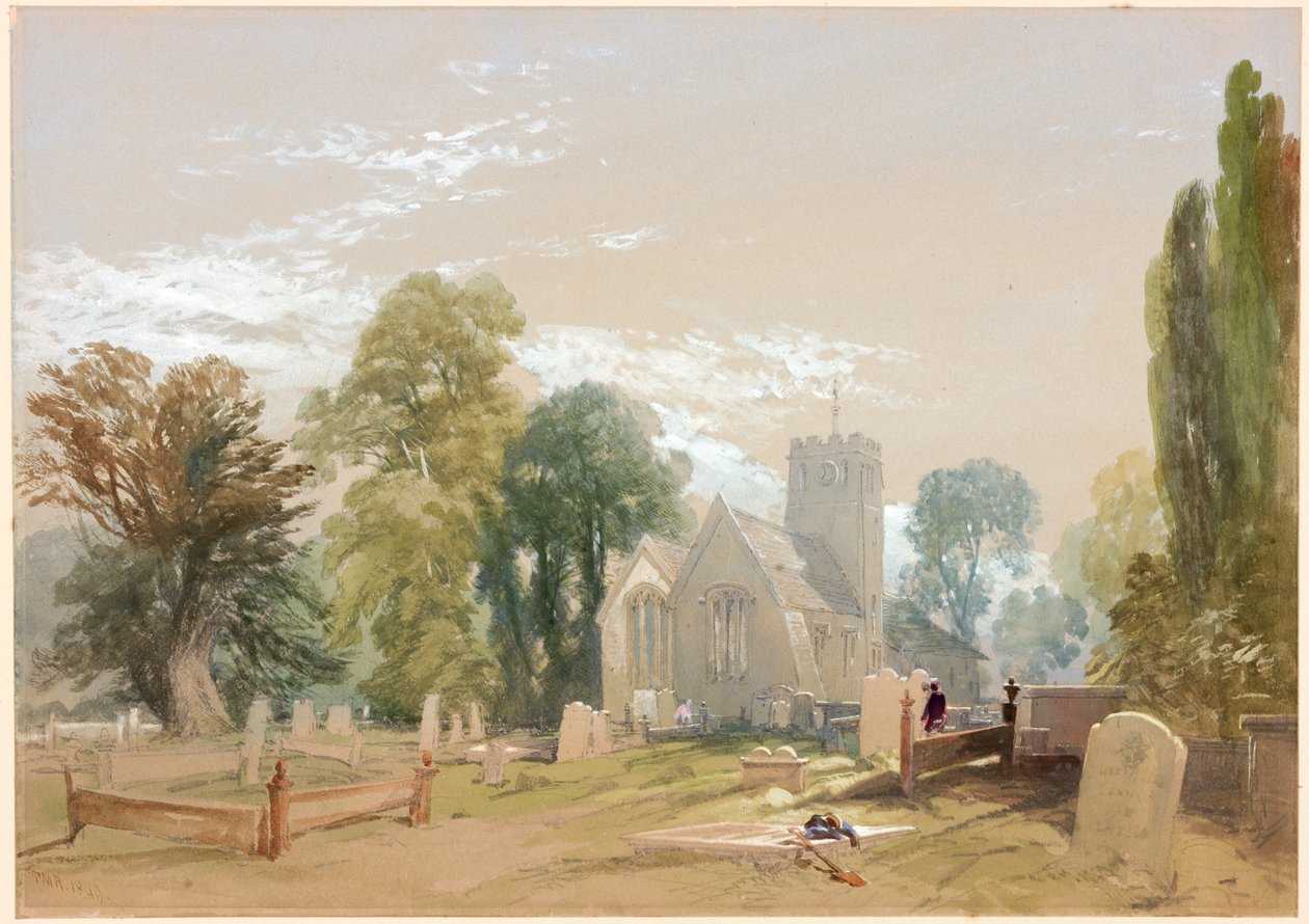 The Church and Churchyard, Chesters by Thomas Miles II Richardson