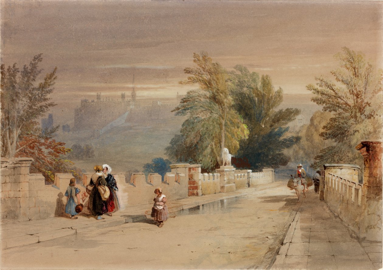 The Lion Bridge, Alnwick by Thomas Miles Richardson