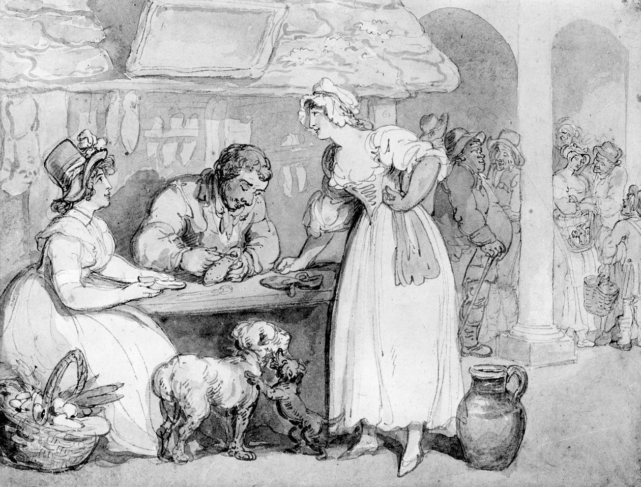 At the Cobblers by Thomas Rowlandson