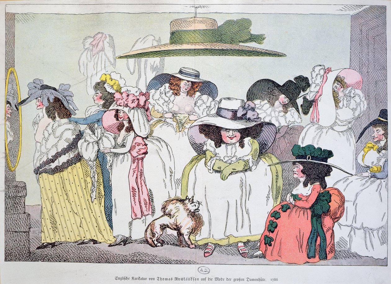 Caricature of the Fashion for Large Hats, 1786 by Thomas Rowlandson