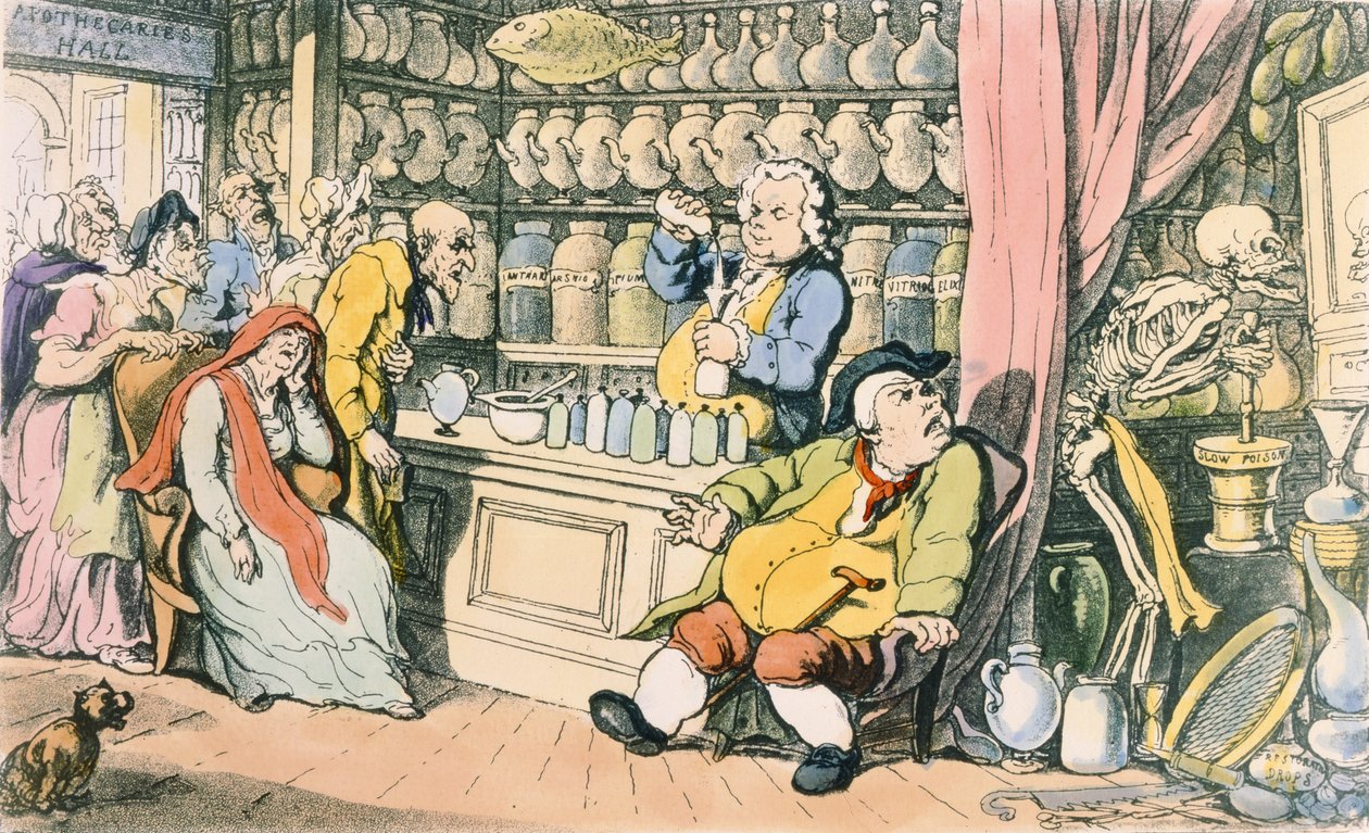 Death and the Apothecary or The Quack Doctor, illustration from The English Dance of Death by Thomas Rowlandson