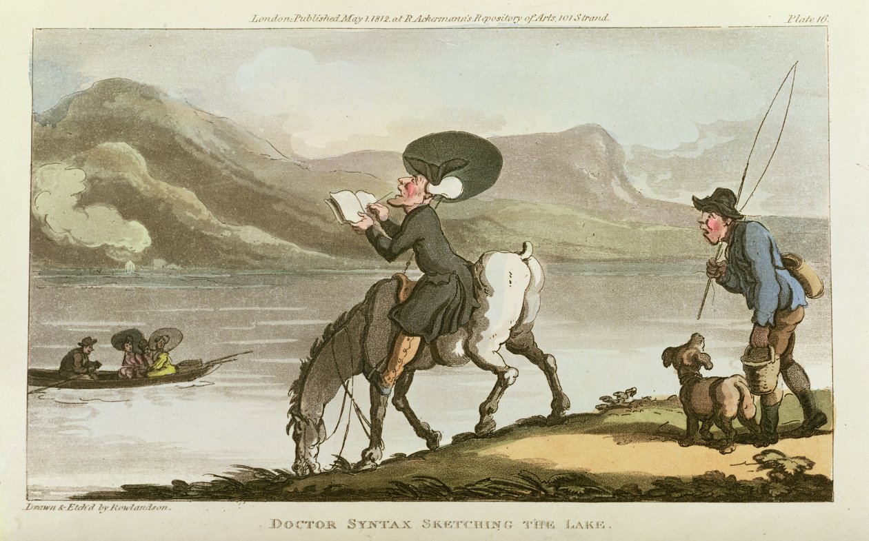 Dr. Syntax Sketching the Lake by Thomas Rowlandson