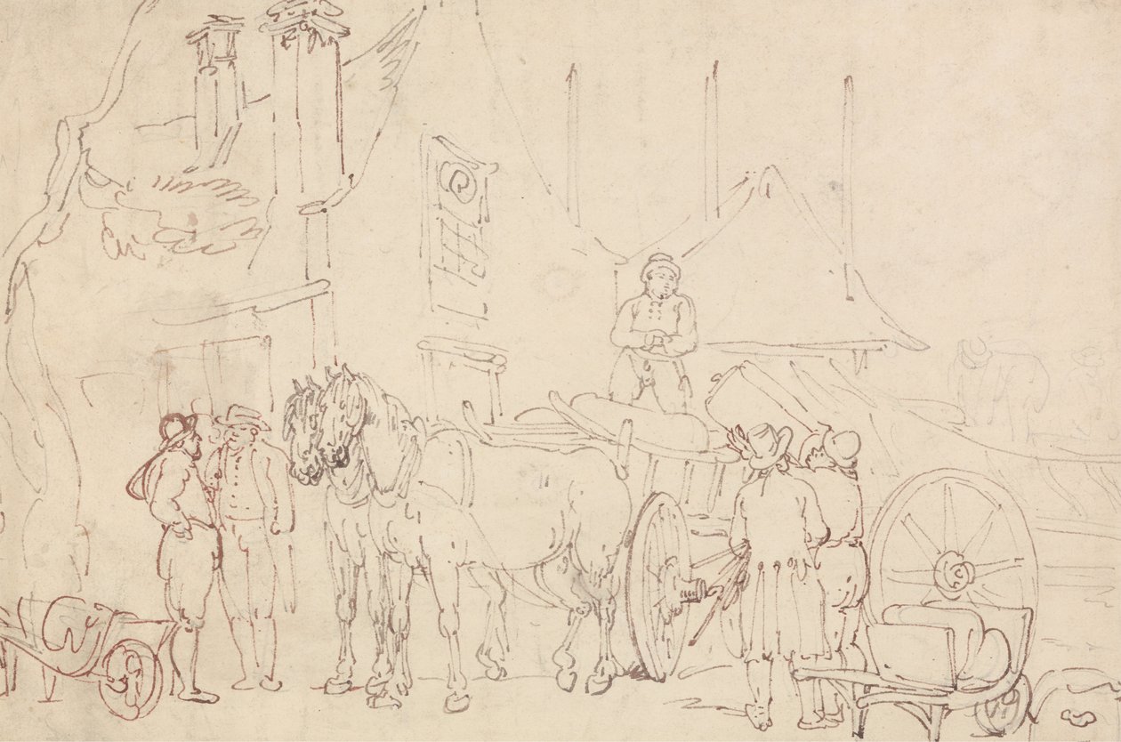 Loading a Wagon by Thomas Rowlandson