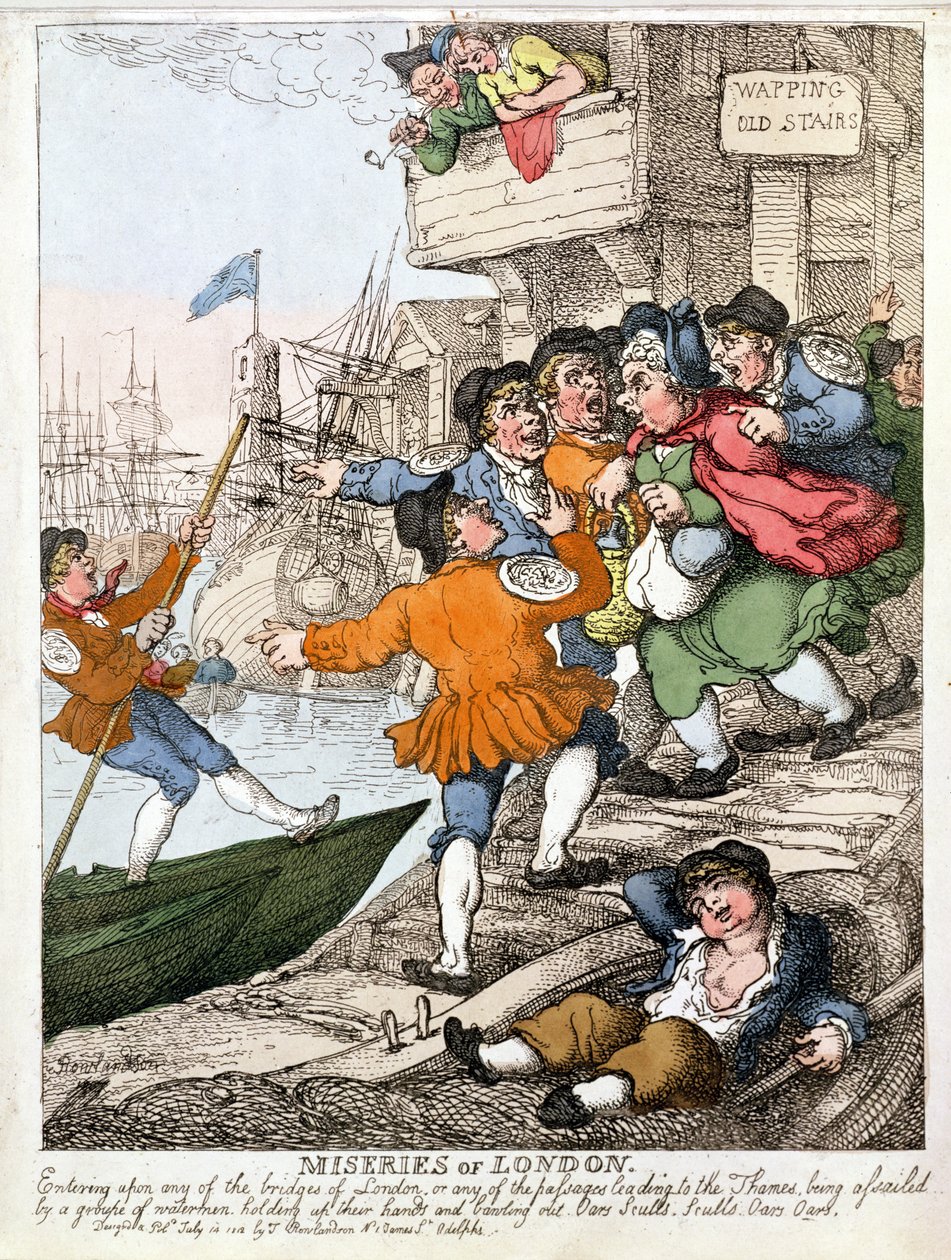 Miseries of London - the Thames at Wapping by Thomas Rowlandson