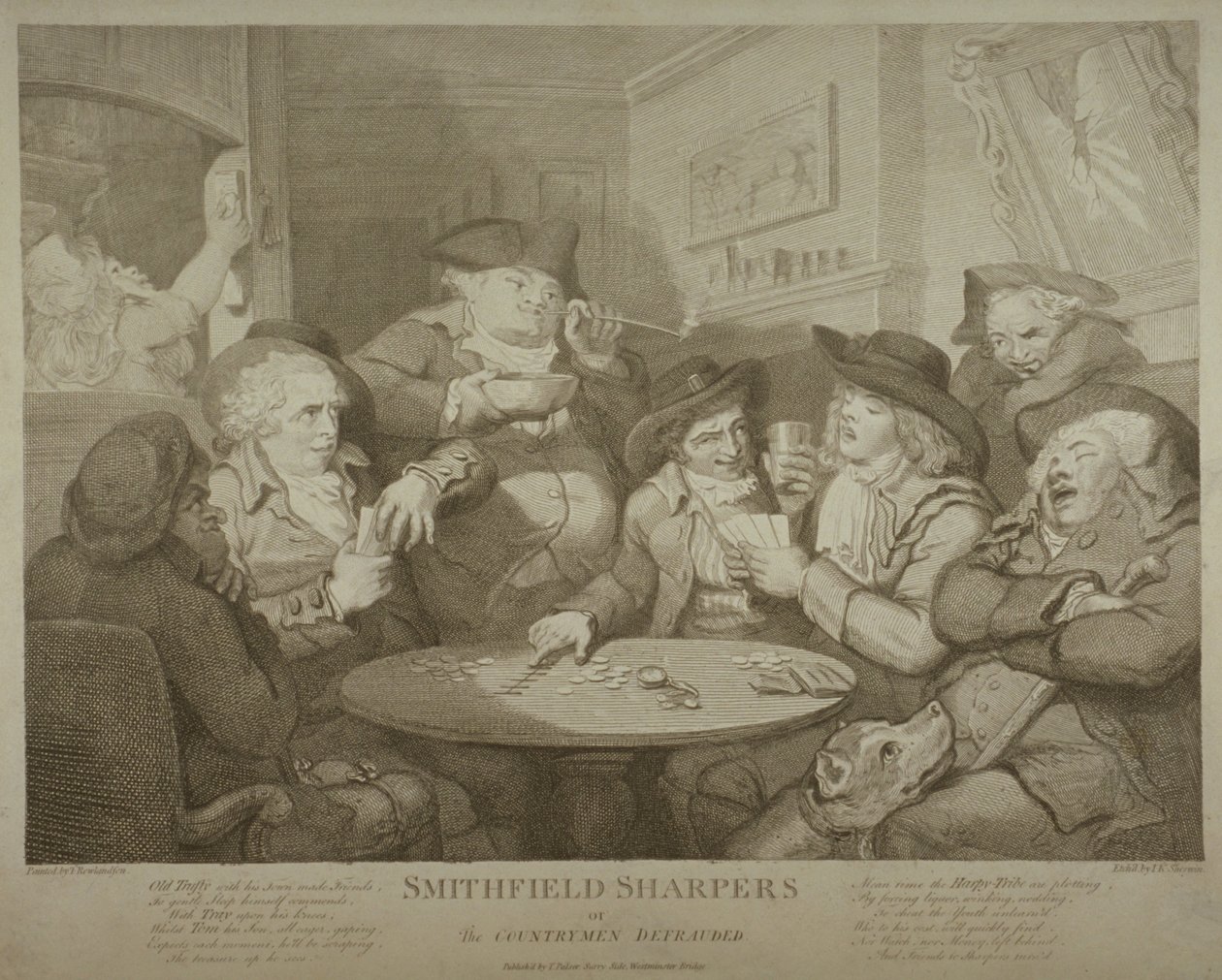 Smithfield sharpers, or the countrymen defrauded, c.1787 by Thomas Rowlandson