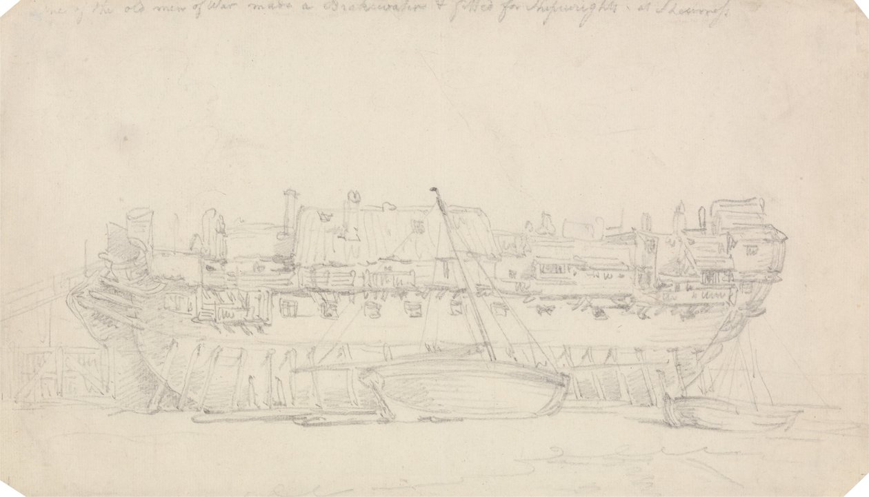 Study of a Hulk by Thomas Rowlandson