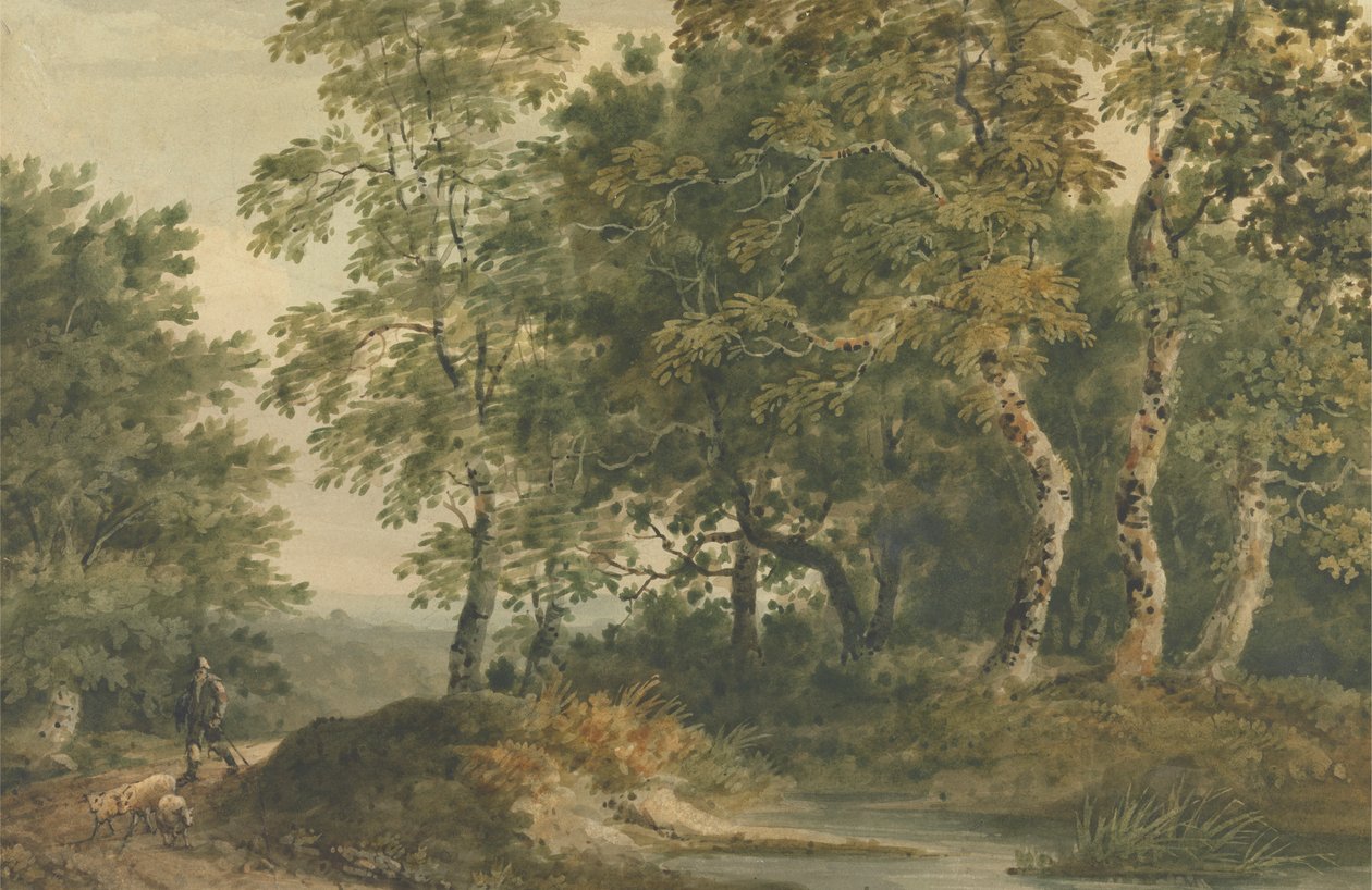 Landscape with a Man Driving Sheep by Thomas Barker