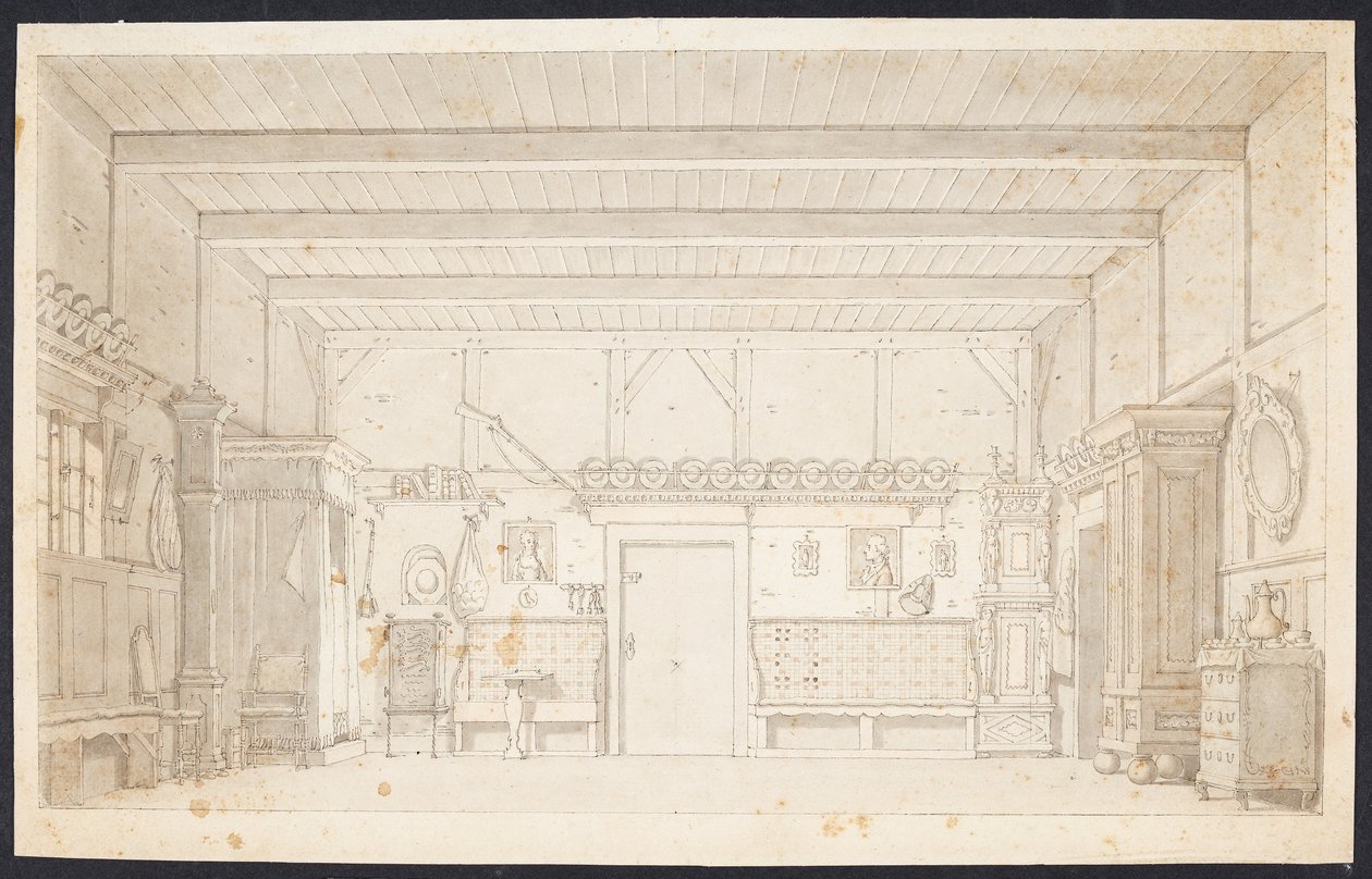A Peasant Room. Decoration Draft for Schulz and Thaarup
