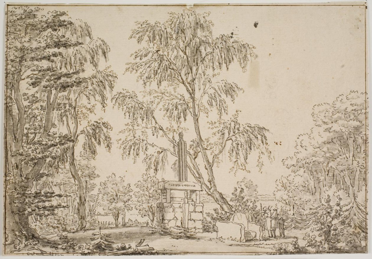 Part of Fredensborg Garden with "the Flowering Antique" and Esrom Lake in the Background by Thomas Bruun